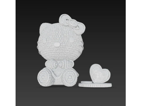 Knitted Hello Kitty Figurine 3D Print Model