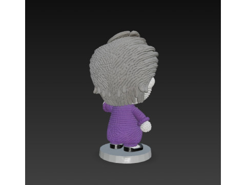 Knitted Joker Figure 3D Print Model Model Cetak 3D