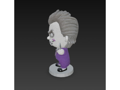 Knitted Joker Figure 3D Print Model Model Cetak 3D