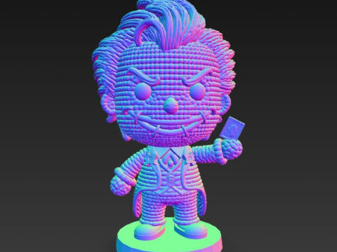 Knitted Joker Figure 3D Print Model Model Cetak 3D