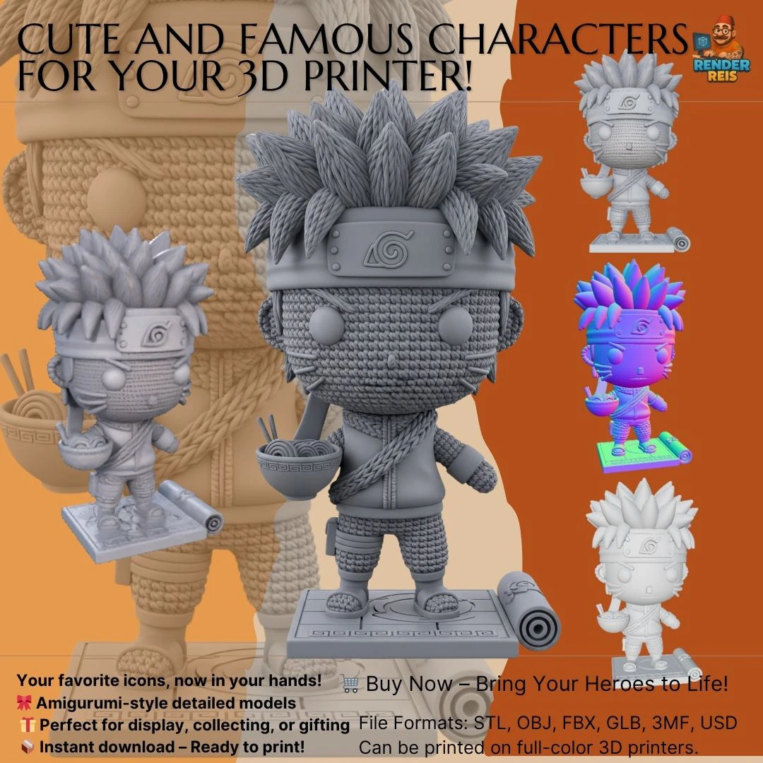 Knitted Naruto Figure 3D Print Model 3D Print Model .c4d .max .obj .3ds .fbx .stl .blend