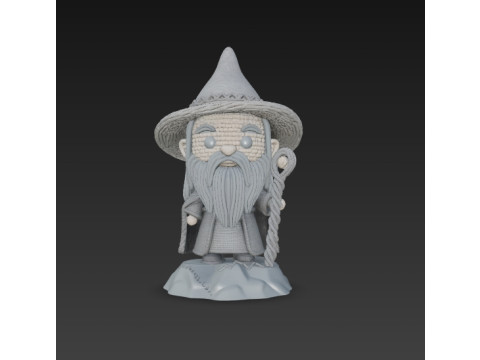 Knitted Gandalf Figure 3D Print Model Modelo de Impressão 3D