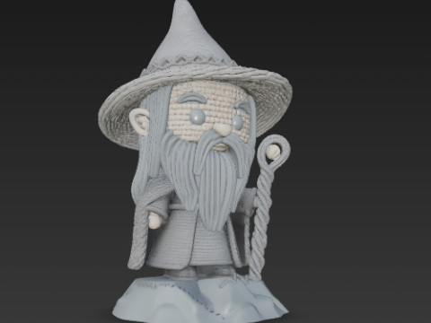 Knitted Gandalf Figure 3D Print Model Modelo de Impressão 3D