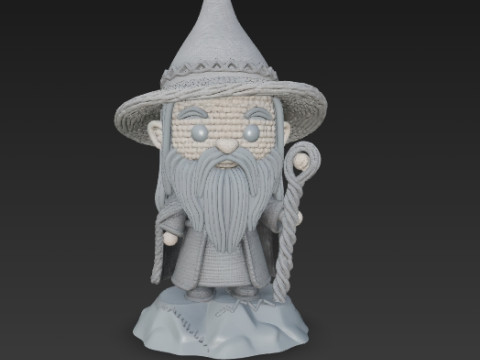 Knitted Gandalf Figure 3D Print Model Modelo de Impressão 3D