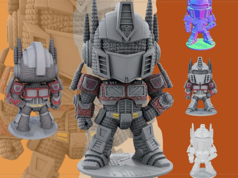 Optimus Prime Knit Style 3D Print Model 3D Print Model