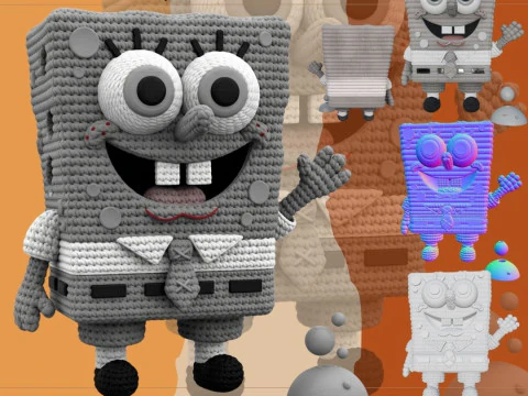 スポンジボブニットスタイル3Dプリントモデル 3Dプリントモデル