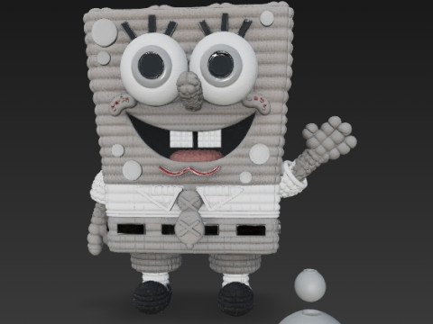 SpongeBob Knit Style 3D Print Model Modelo de impresión 3D