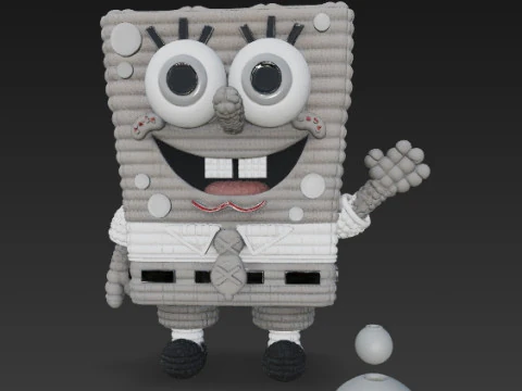 SpongeBob Knit Style 3D Print Model 3D Print Model