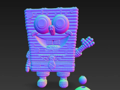 SpongeBob Knit Style 3D Print Model 3D Print Model
