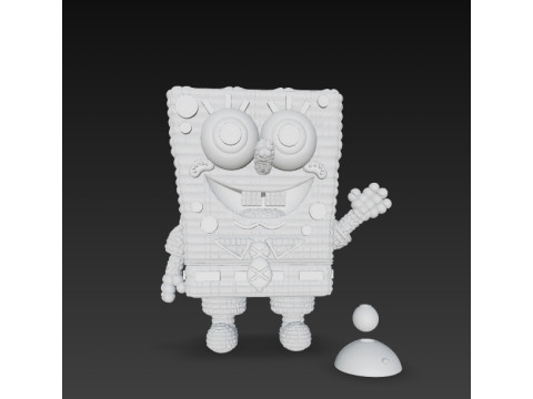 SpongeBob Knit Style 3D Print Model Modelo de impresión 3D