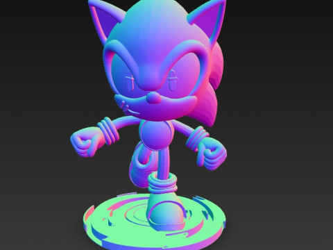 Sonic the Hedgehog Knit Figure 3D Print Model 3D Baskı Modeli