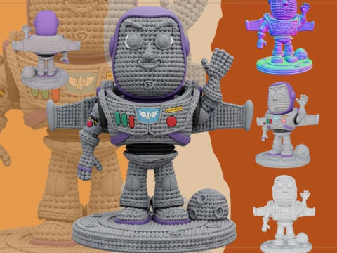Buzz Lightyear Knit Figure To Infinity and Knitting 3D Print Model