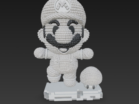 Mario Knit Figure 3D Print Model 3D Принт Модель