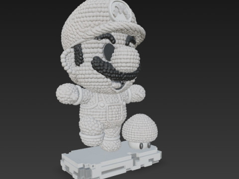 Mario Knit Figure 3D Print Model 3D Принт Модель