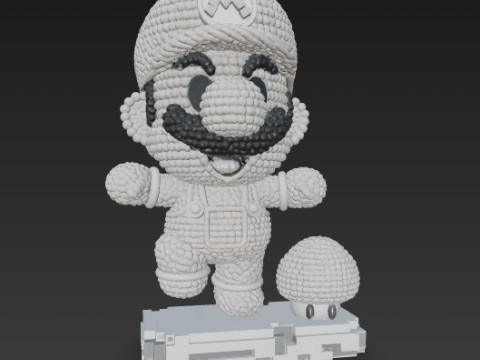 Mario Knit Figure 3D Print Model 3D Принт Модель
