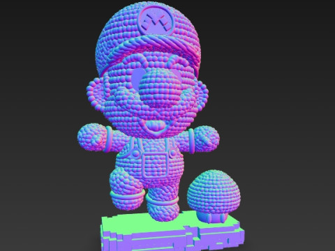 Mario Knit Figure 3D Print Model 3D Принт Модель