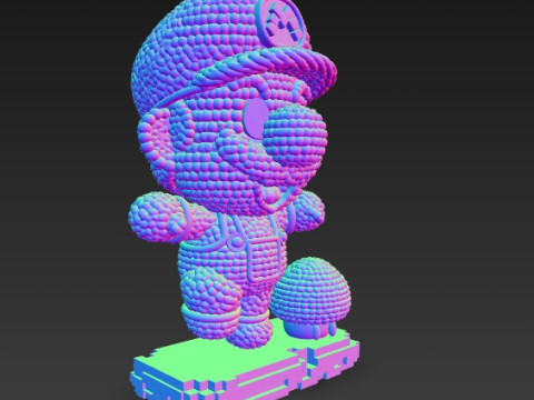 Mario Knit Figure 3D Print Model 3D Принт Модель