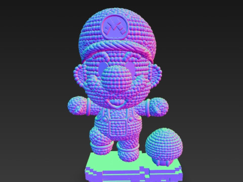 Mario Knit Figure 3D Print Model 3D Принт Модель