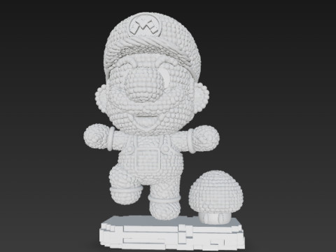Mario Knit Figure 3D Print Model 3D Принт Модель