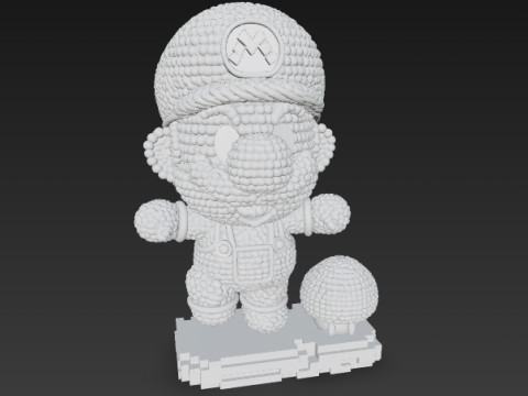 Mario Knit Figure 3D Print Model 3D Принт Модель