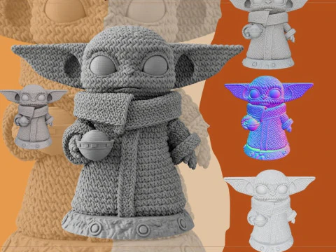 Grogu Knit Figure The Cutest Form of the Force 3D Print Model