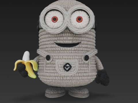 Minion Bob Knit Figure Banana Hero 3D 프린트 모델