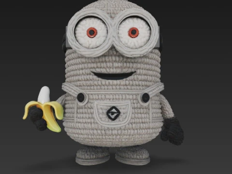 Minion Bob Knit Figure Banana Hero 3D Print Model