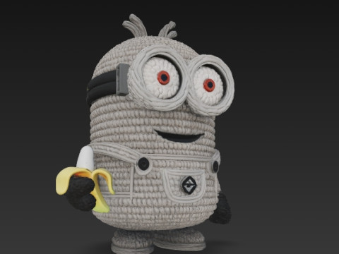Minion Bob Knit Figure Banana Hero 3D 프린트 모델