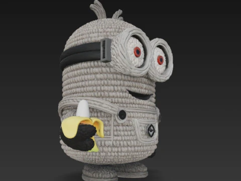Minion Bob Knit Figure Banana Hero 3D Print Model