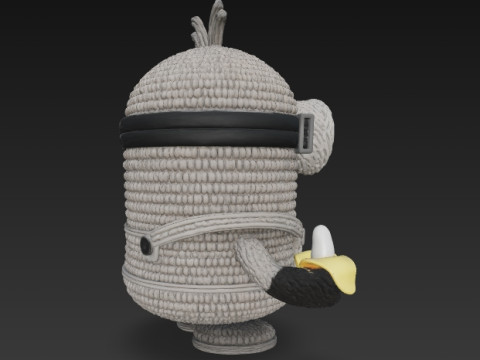 Minion Bob Knit Figure Banana Hero 3D 프린트 모델