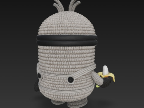 Minion Bob Knit Figure Banana Hero 3D 프린트 모델