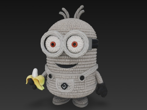 Minion Bob Knit Figure Banana Hero 3D 프린트 모델