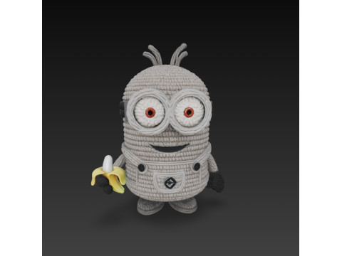 Minion Bob Knit Figure Banana Hero 3D 프린트 모델