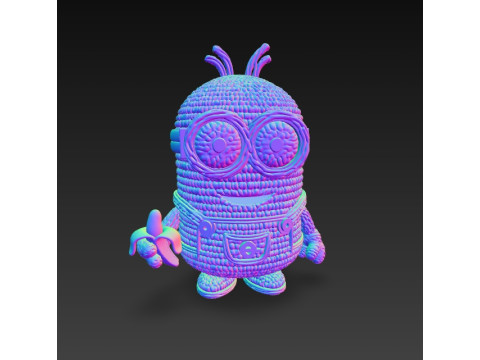 Minion Bob Knit Figure Banana Hero 3D 프린트 모델