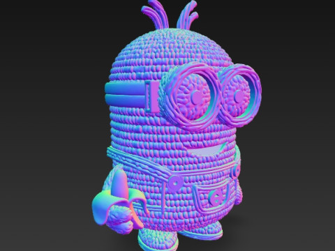 Minion Bob Knit Figure Banana Hero 3D 프린트 모델