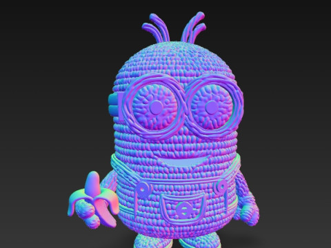 Minion Bob Knit Figure Banana Hero 3D 프린트 모델
