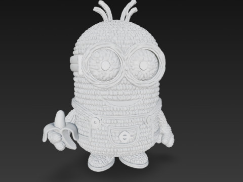Minion Bob Knit Figure Banana Hero 3D 프린트 모델