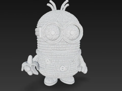 Minion Bob Knit Figure Banana Hero 3D Print Model