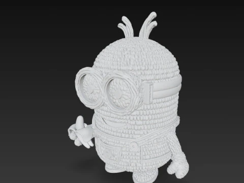 Minion Bob Knit Figure Banana Hero 3D Print Model