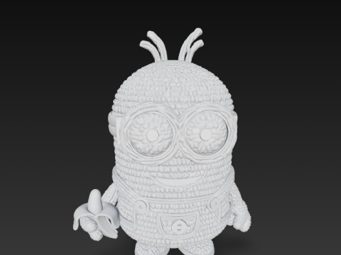 Minion Bob Knit Figure Banana Hero 3D 프린트 모델