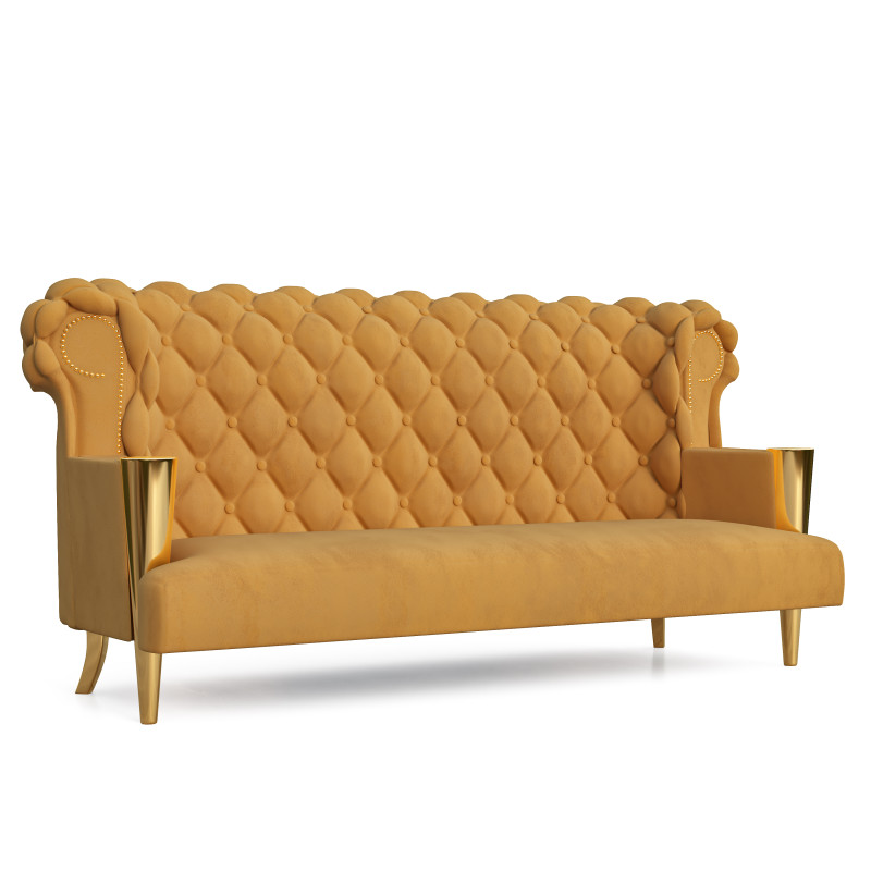 Chesterfield Sofa High Back 3D Model .c4d .max .obj .3ds .fbx .stl .blend 