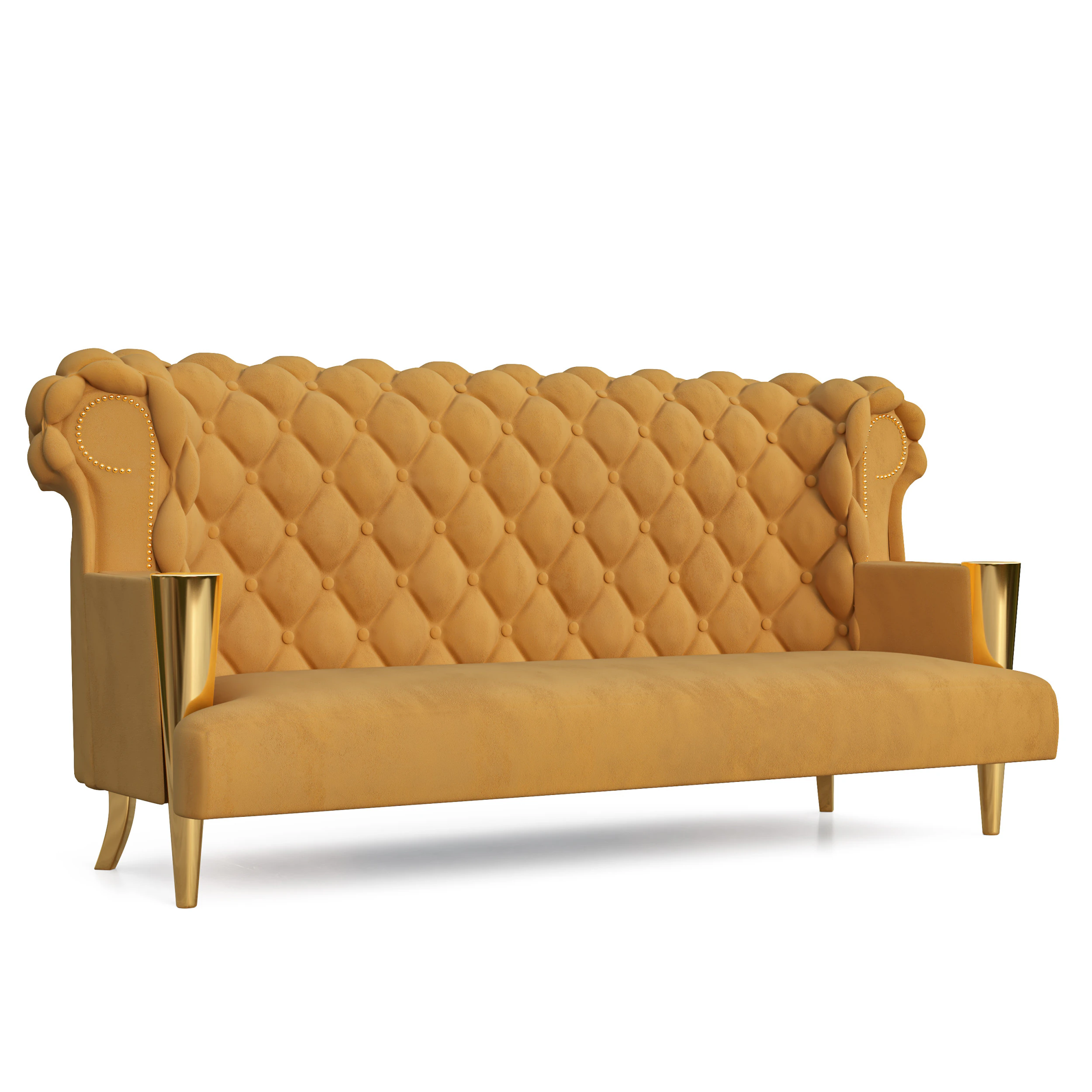 Chesterfield Sofa High Back 3D Model .c4d .max .obj .3ds .fbx .stl .blend