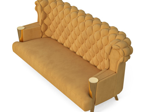 Chesterfield Sofa High Back 3D Model