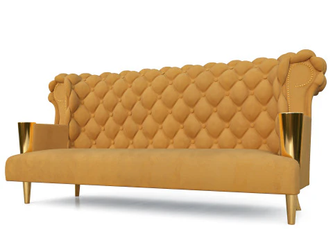 Chesterfield Sofa High Back 3D Model