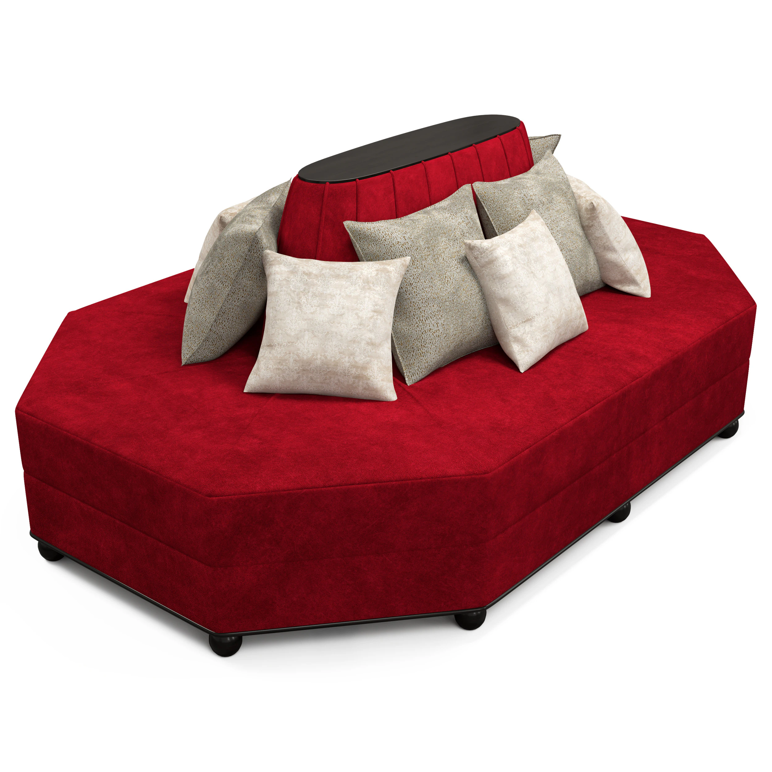 Octagonal Restaurant Sofa 3D Model .c4d .max .obj .3ds .fbx .stl .blend 
