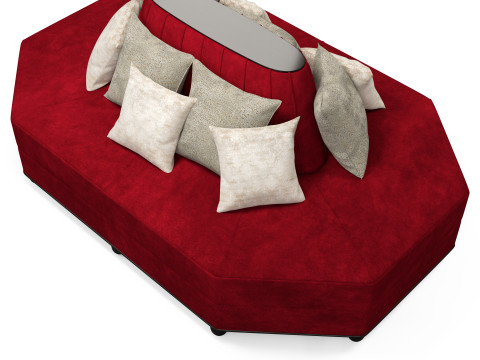 Octagonal Restaurant Sofa Modelo 3D