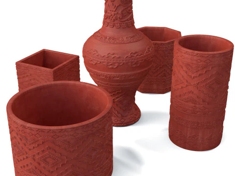 Big Pots and Vases 3D Model