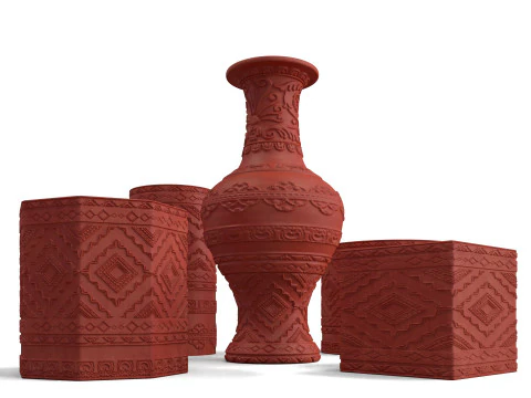 Big Pots and Vases 3D Model