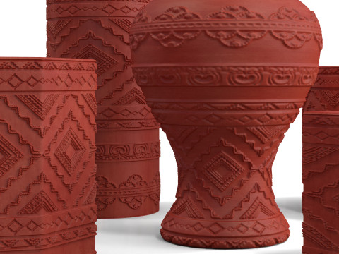Big Pots and Vases 3D-Modell