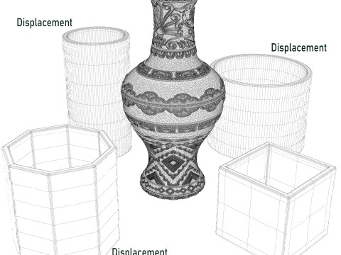 Big Pots and Vases 3D-Modell